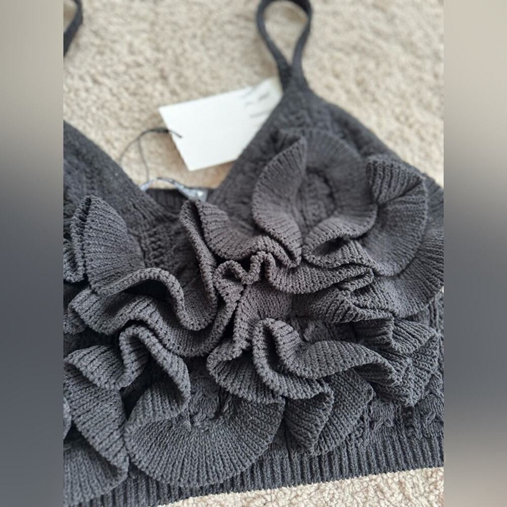 ZARA CHENILLE CROP TOP - SIZE M - BRAND NEW WITH TAG - Picture 5 of 9